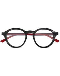 Gucci - Brille Mit Rundem Gestell - Lyst