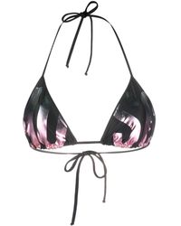 Moschino - Neckholder-Bikinioberteil mit Logo-Print - Lyst