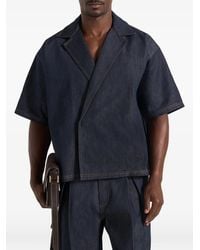 Manière De Voir - Abel Boxy Double-Breasted Denim Shirt - Lyst
