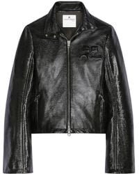 Courreges - Iconic Patent Leather Biker Jacket - Lyst