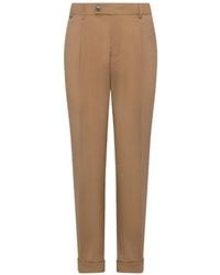 Low Brand - Pressed-Crease Turn-Up Trousers - Lyst
