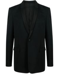 MODES GARMENTS - Satin-Trim Single-Breasted Blazer - Lyst