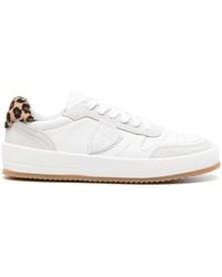 Philippe Model - Nice Sneakers With Leopard Print Heel - Lyst