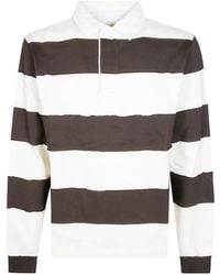 Woc - Striped Long-Sleeve Polo Shirt - Lyst