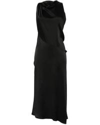 Victoria Beckham - Twist-Detail Sleeveless Midi Dress - Lyst