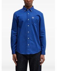 Fred Perry - Embroidered-Logo Button-Down Shirt - Lyst