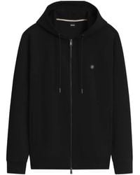BOSS - Cotton-Blend Zip-Up Hoodie With Double B Monogram - Lyst