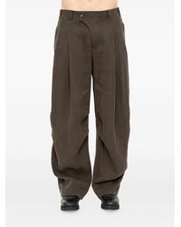 DEVOA - Pleated Wide-Leg Trousers - Lyst
