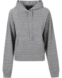 Tom Ford - Cashmere Cotton Croco Jacquard Jersey Hoodie - Lyst