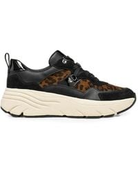 Geox - Diamanta Leopard-Print Panelled Sneakers - Lyst