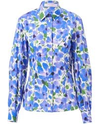 Carolina Herrera - Bluse Mit Blumen-Print - Lyst