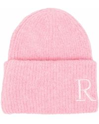 Rodebjer Embroidered-r Ribbed-knit Beanie - Pink