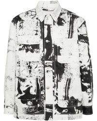 Alexander McQueen - `Patch` `Allover Fold` Print Denim Jacket - Lyst