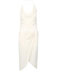 SIMONA CORSELLINI - Fringe-Trimmed Midi Dress - Lyst