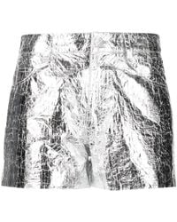 Monse - Metallic Mini Shorts - Lyst