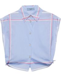 Prada - Sleeveless Cropped Poplin Shirt - Lyst