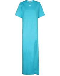 MSGM - Robe Longue À Logo Imprimé - Lyst