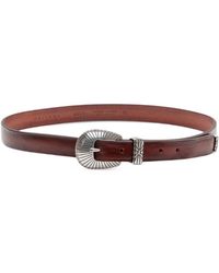 Orciani - Engraved-Buckle Leather Belt - Lyst