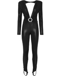 Philipp Plein - Shoulder-Pads Lamé Jumpsuit - Lyst