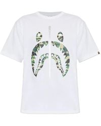 A Bathing Ape - Abc Camo Shark Camouflage-Print Cotton T-Shirt - Lyst