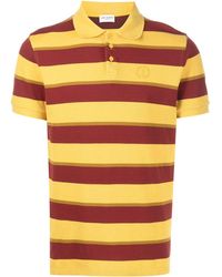 Saint Laurent - Logo-embroidered Striped Short-sleeve Polo Shirt - Lyst