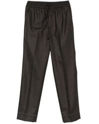 Brioni - Drawstring-Waist Pressed-Crease Trousers - Lyst