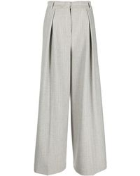 Erika Cavallini Semi Couture - Pleat-detail Wide-leg Trousers - Lyst