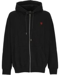 FAMILY FIRST - Heart-Embroidered Hoodie - Lyst