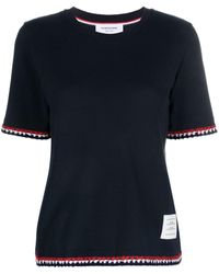 Thom Browne - Rwb-stripe Cotton T-shirt - Lyst