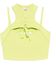 Monse - Top Corto Con Scollo All'Americana - Lyst