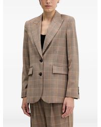 Sisley - Geruite Blazer - Lyst