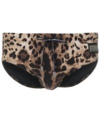 Dolce & Gabbana - Leopard-print Swim Briefs - Lyst
