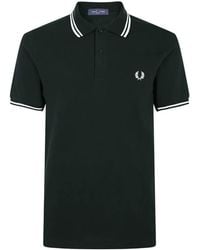 Fred Perry - Striped-Trim Cotton Polo Shirt - Lyst