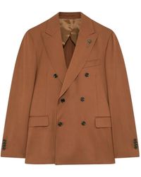 Lardini - Double-Breasted Peak-Lapel Jacket - Lyst