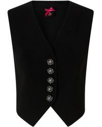 Pinko - Vest With Rose-Shaped Buttons - Lyst