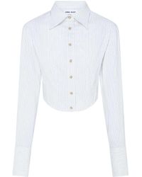Anna Quan - Franking Gestreepte Cropped Blouse - Lyst