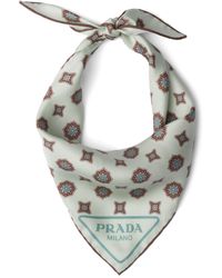 Prada - Graphic-print Silk Scarf - Lyst