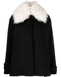 Stella McCartney - Manteau en laine à col en fourrure artificielle - Lyst