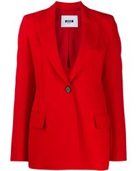 MSGM - Single-Breasted Blazer - Lyst