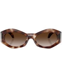 Versace - Medusa-plaque Oval-frame Sunglasses - Lyst