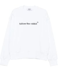 MSGM - Ribbed-Trim Sweatshirt - Lyst