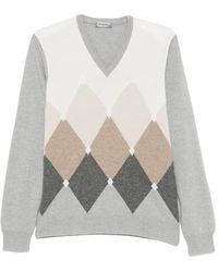 Vengera - Argyle-Pattern V-Neck Sweater - Lyst