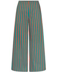 Simon Miller - Toni Striped Poplin Cropped Palazzo Pants - Lyst