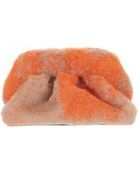 THEMOIRÈ - Faux-Fur Ruched Clutch Bag - Lyst