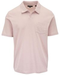 Vince - Waffle-Knit Chest-Pocket Polo Shirt - Lyst