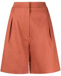 In the mood for love - Pressed-crease Linen Shorts - Lyst