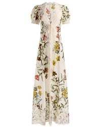 Alice + Olivia - Ingrid Lace-Trim Floral-Print Robe-Style Blouse - Lyst