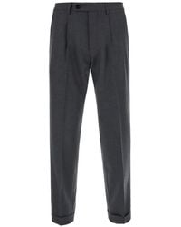 Michael Coal - Pleated Turned-Up Trousers - Lyst