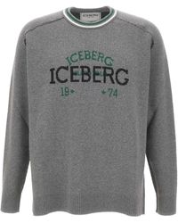 Iceberg - Maglione Con Ricamo Logo E Maniche Raglan - Lyst