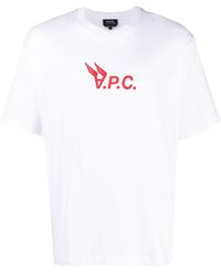 A.P.C. - T-shirt Hermance à logo imprimé - Lyst